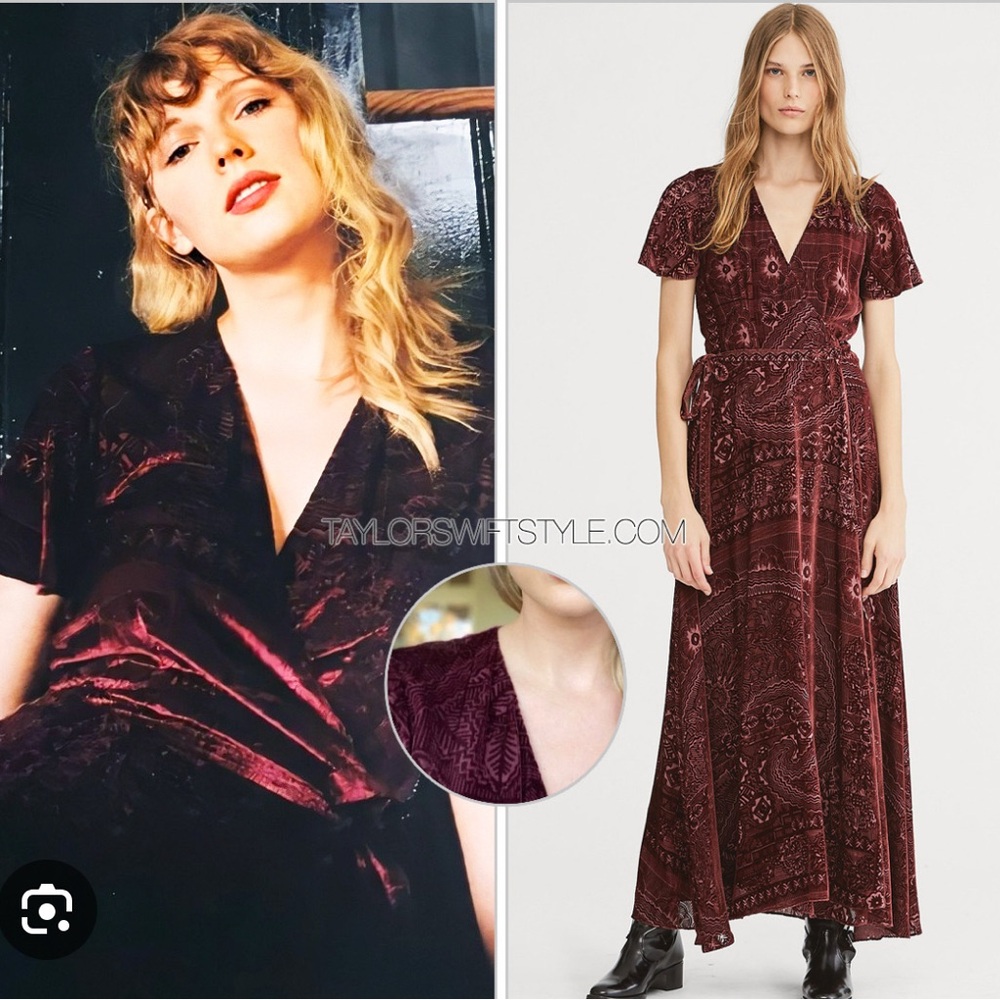 ASO Taylor Swift Polo Ralph Lauren Velvet Burnout Dress Sz 8